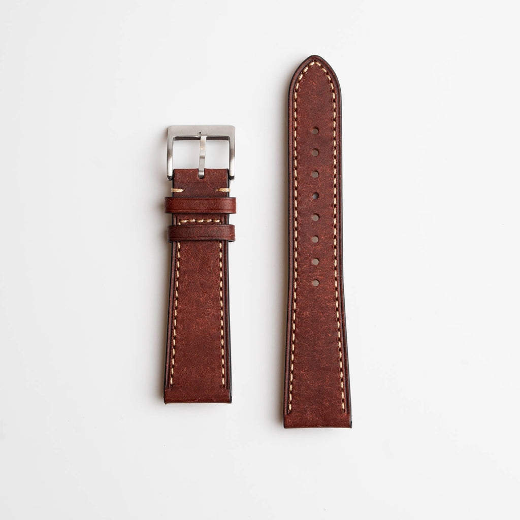 Tuscan Pueblo Red Watch Strap, both pieces laid flat