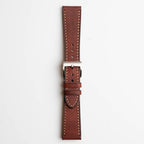 Tuscan Pueblo Red Watch Strap, buckled up, front view