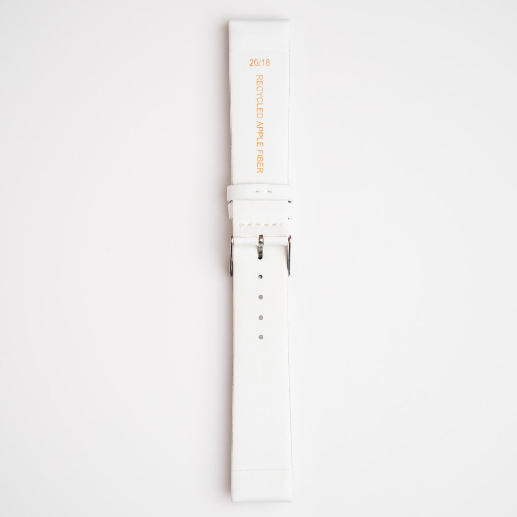 Apple Fibre White Watch Strap, underside showing the lining