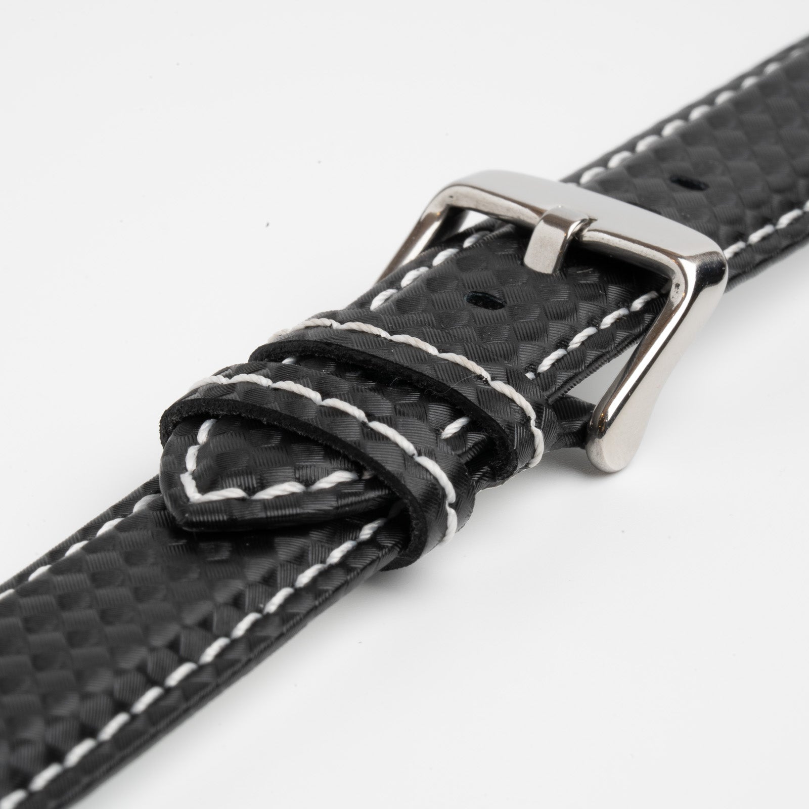 Anthracite Carbon White Watch Strap