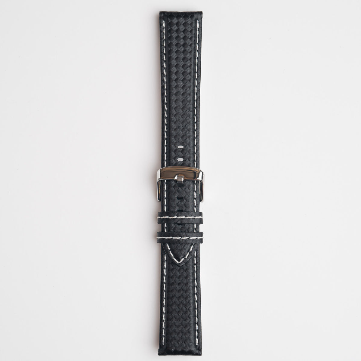 Anthracite Carbon White Watch Strap