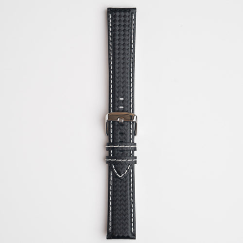 Anthracite Carbon White Watch Strap
