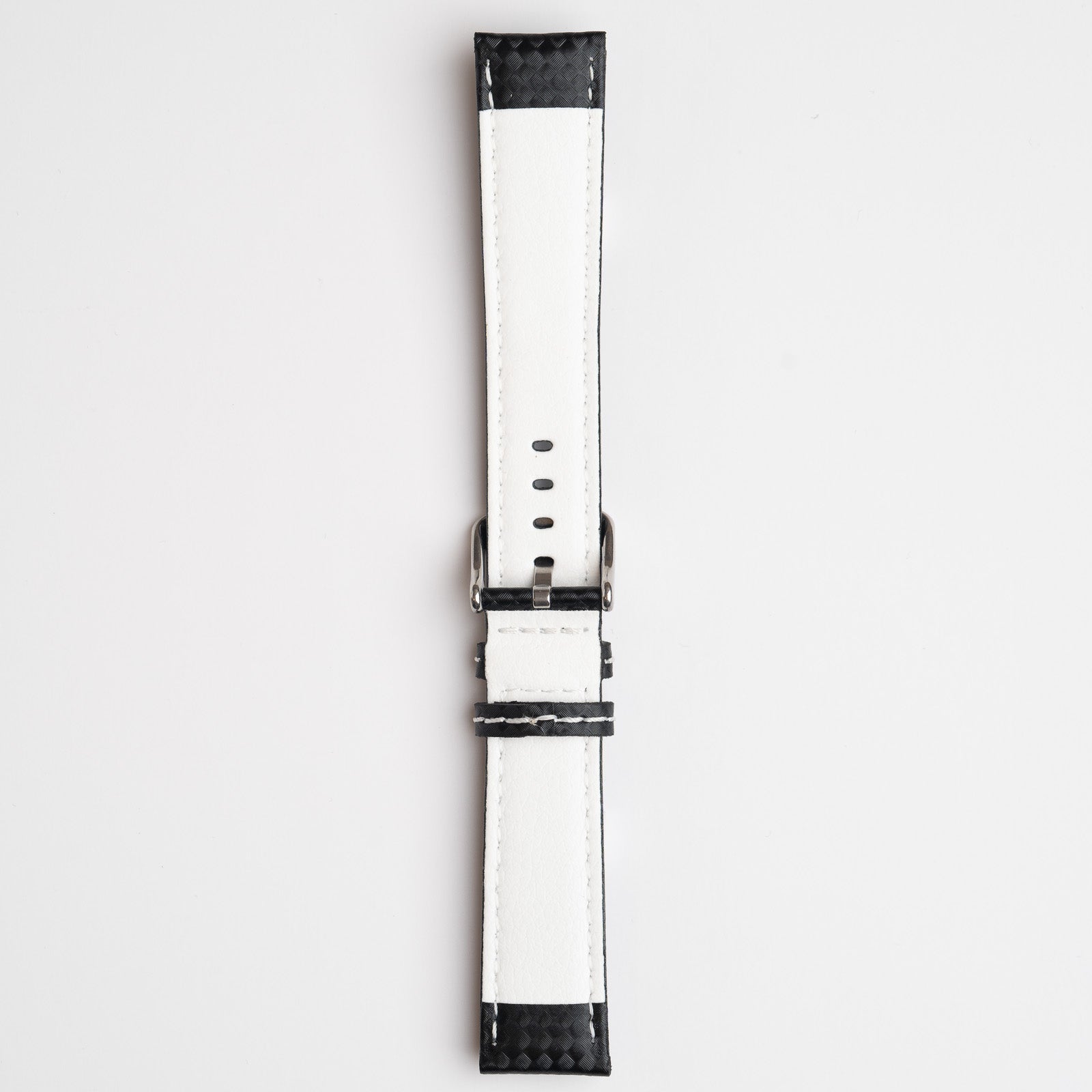 Anthracite Carbon White Watch Strap