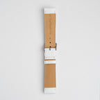 White Mayfair Super watch strap, buckled, back view