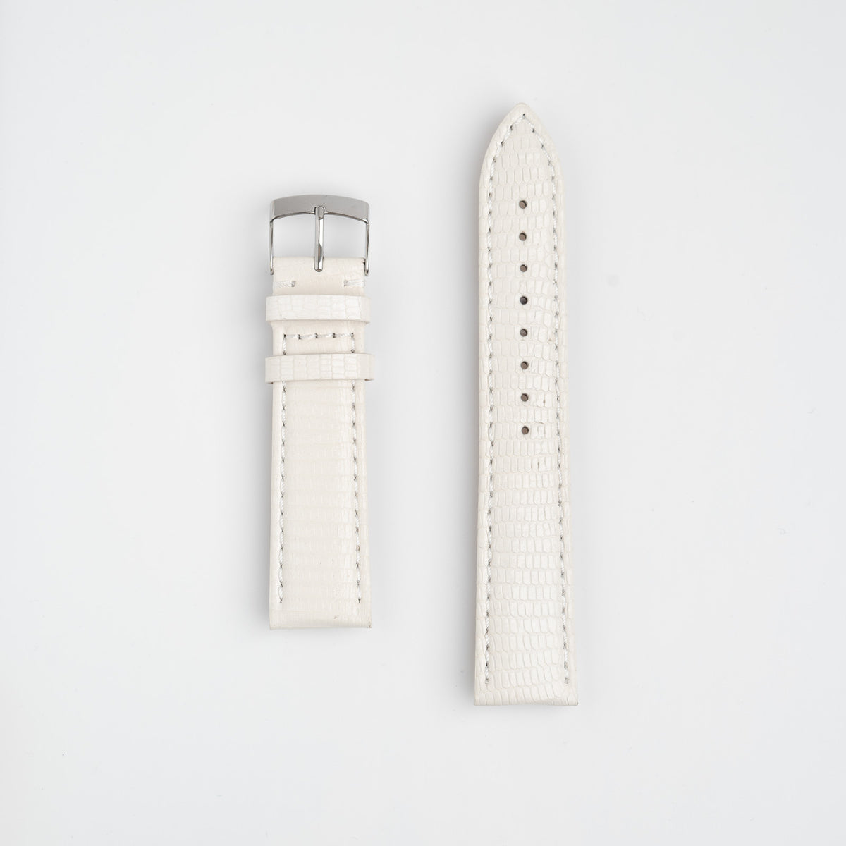 White Genuine Lizard Leather Watch Strap available in 14mm, 16mm, 18mm, 20mm