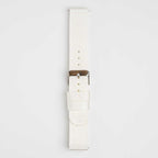 Nylon Quick Release White Watch Strap, close-up of the buckle and keepers