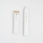Mayfair Subtle White Watch Strap, both pieces laid flat