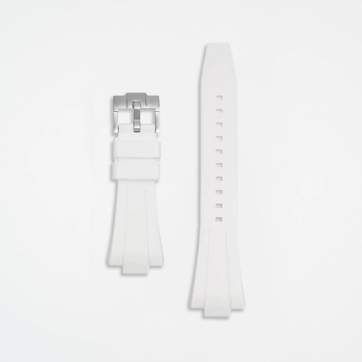 White Tissot PRX35 Style FKM Rubber Watch Strap