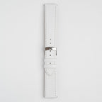 White Mayfair Subtle Quick Release watch strap, buckled, front view