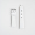 Windsor Smooth White Watch Strap, both pieces laid flat