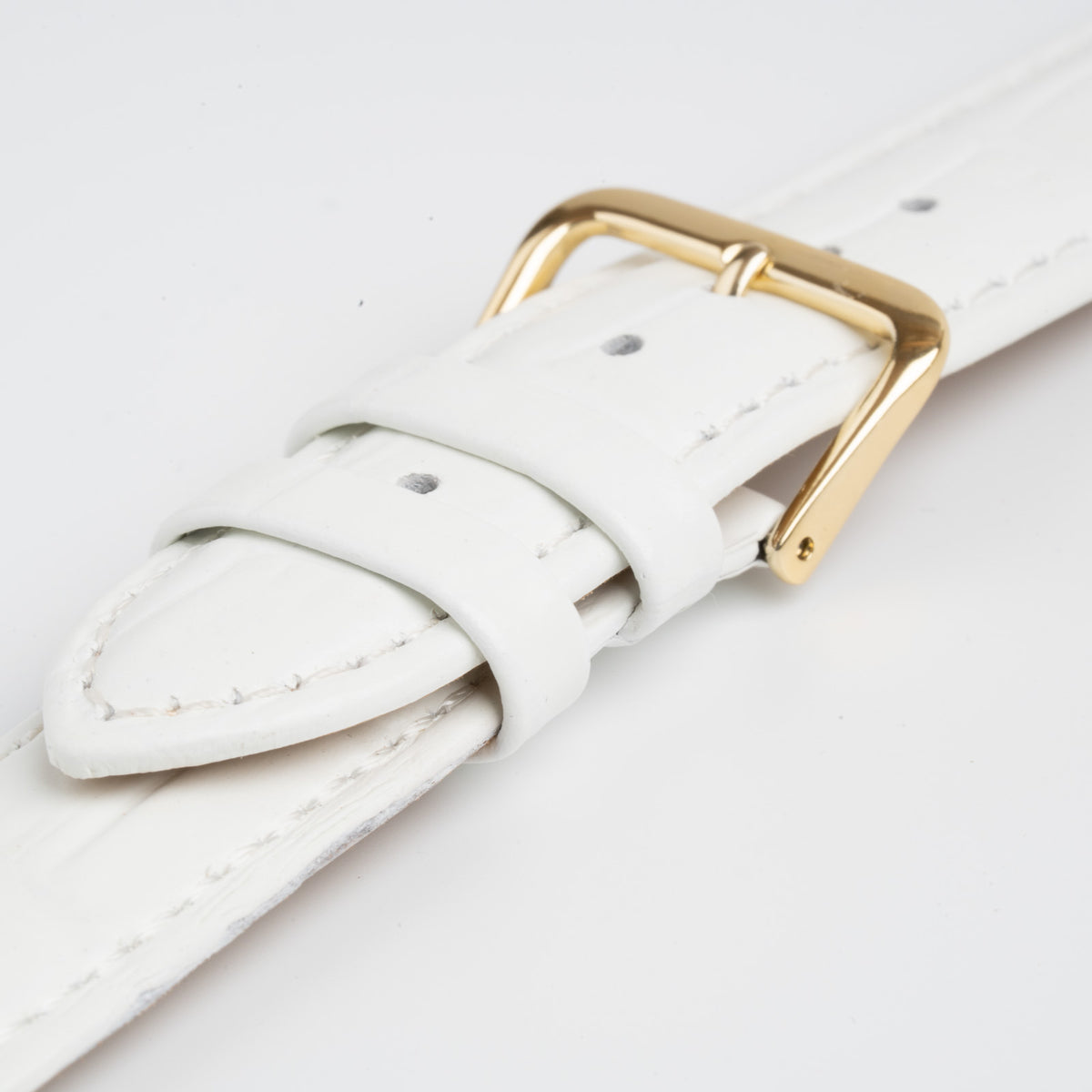 Alligator Value Padded White Watch Strap