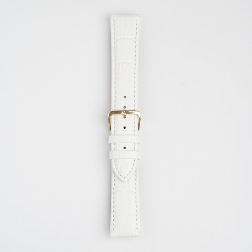 Alligator Value Padded White Watch Strap