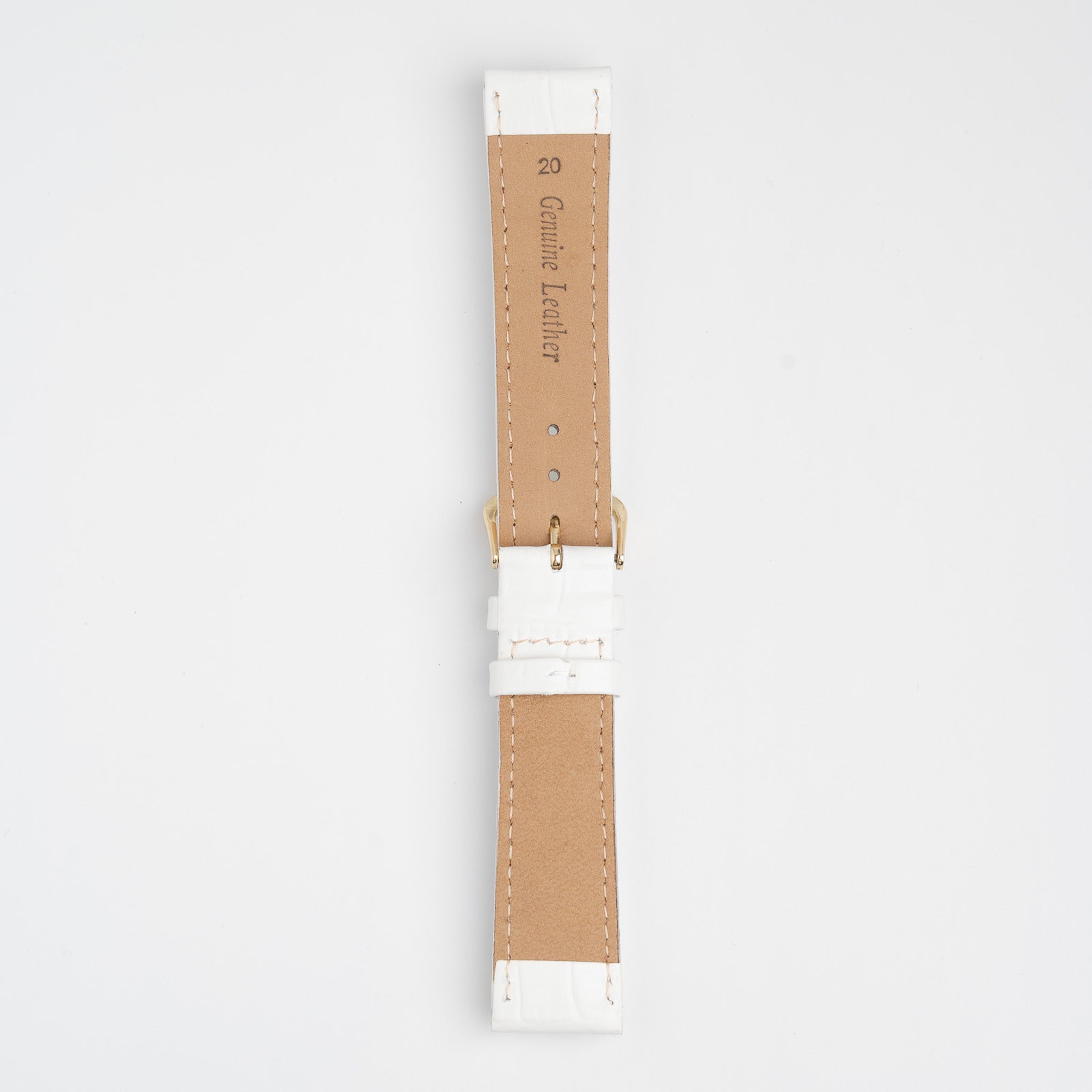 Alligator Value Padded White Watch Strap