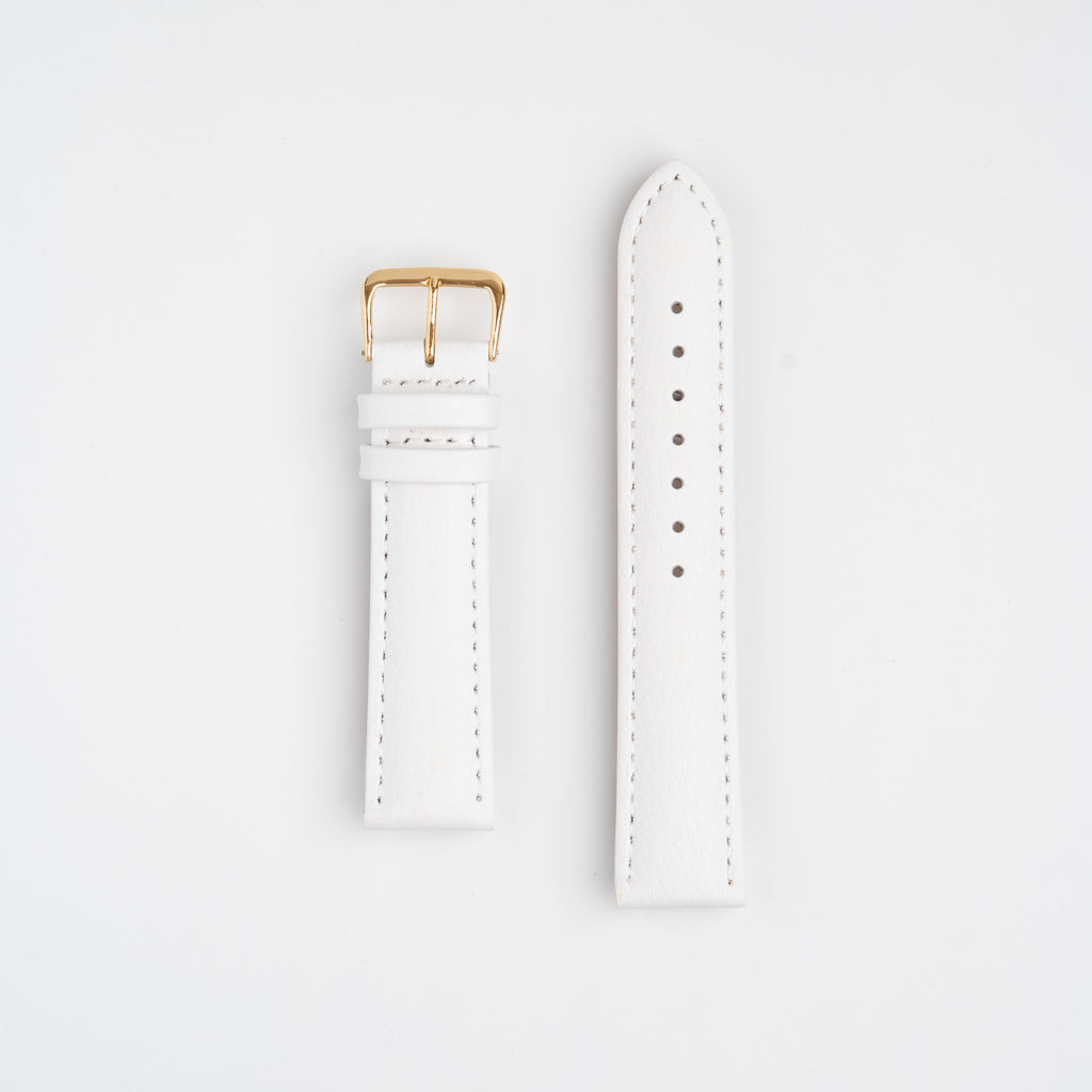 Buffalo Value Padded White Watch Strap, both pieces laid flat