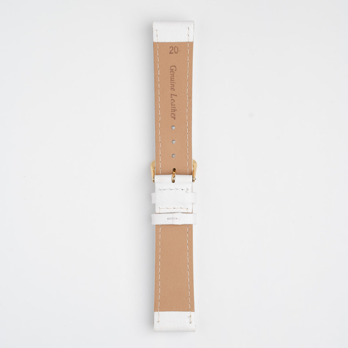 Buffalo Value Padded White Watch Strap, underside showing the lining