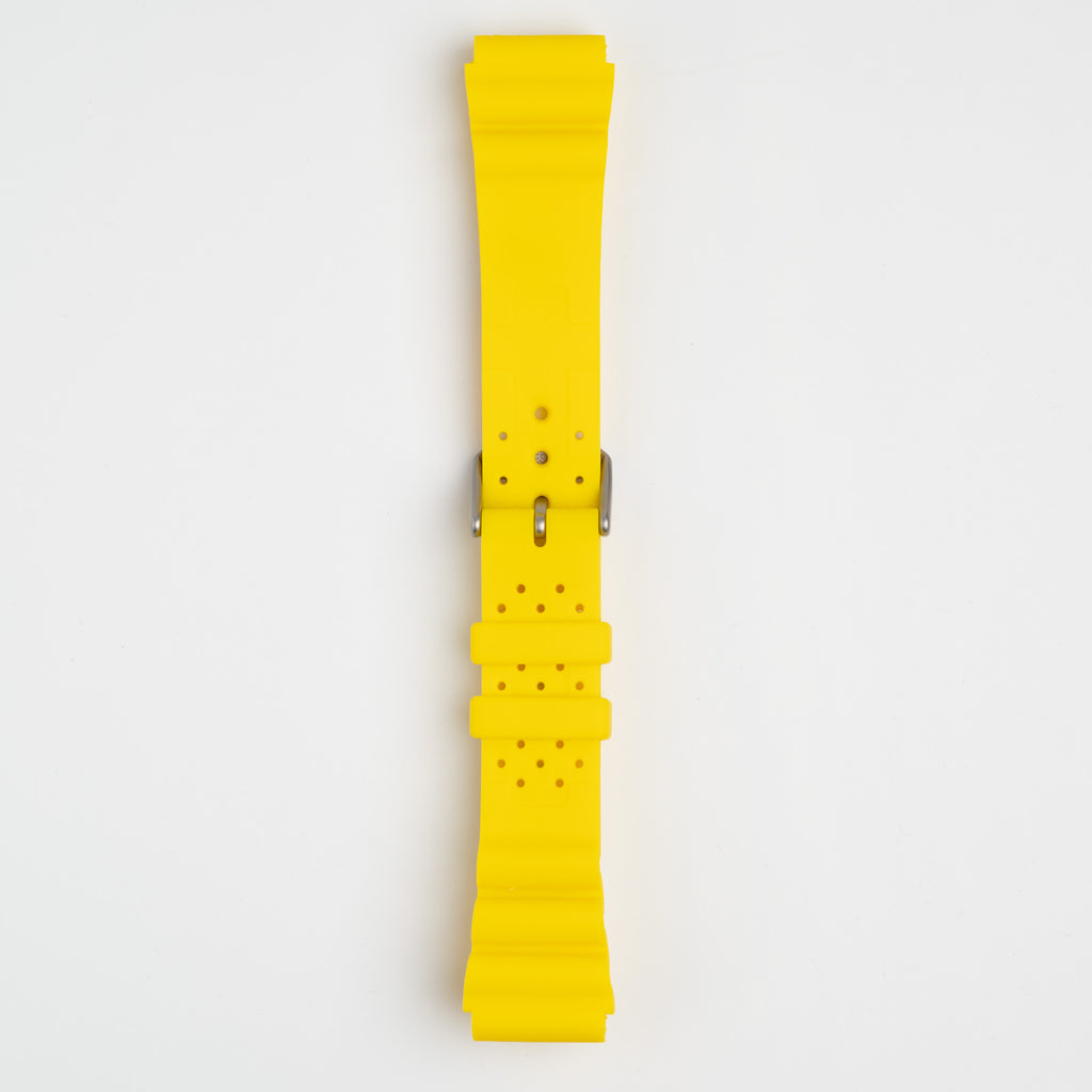 Submerge ND Limits Yellow Watch Strap, underside showing the lining