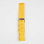 Nylon Quick Release Yellow Watch Strap, buckled up, front view