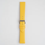 Windsor Smooth Yellow Watch Strap, buckled up, front view