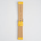 Windsor Smooth Yellow Watch Strap, underside showing the lining