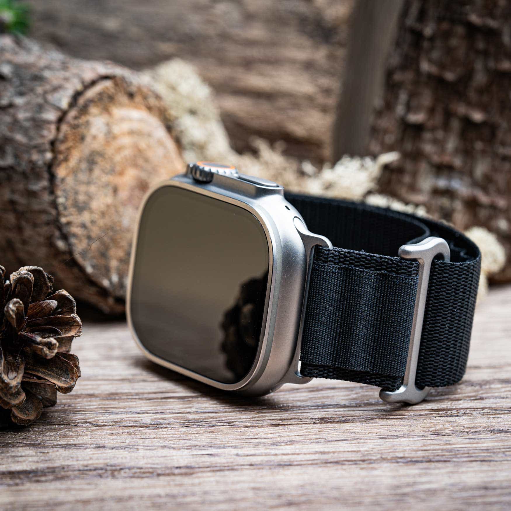 Alpine Loop Black Watch Strap For Apple