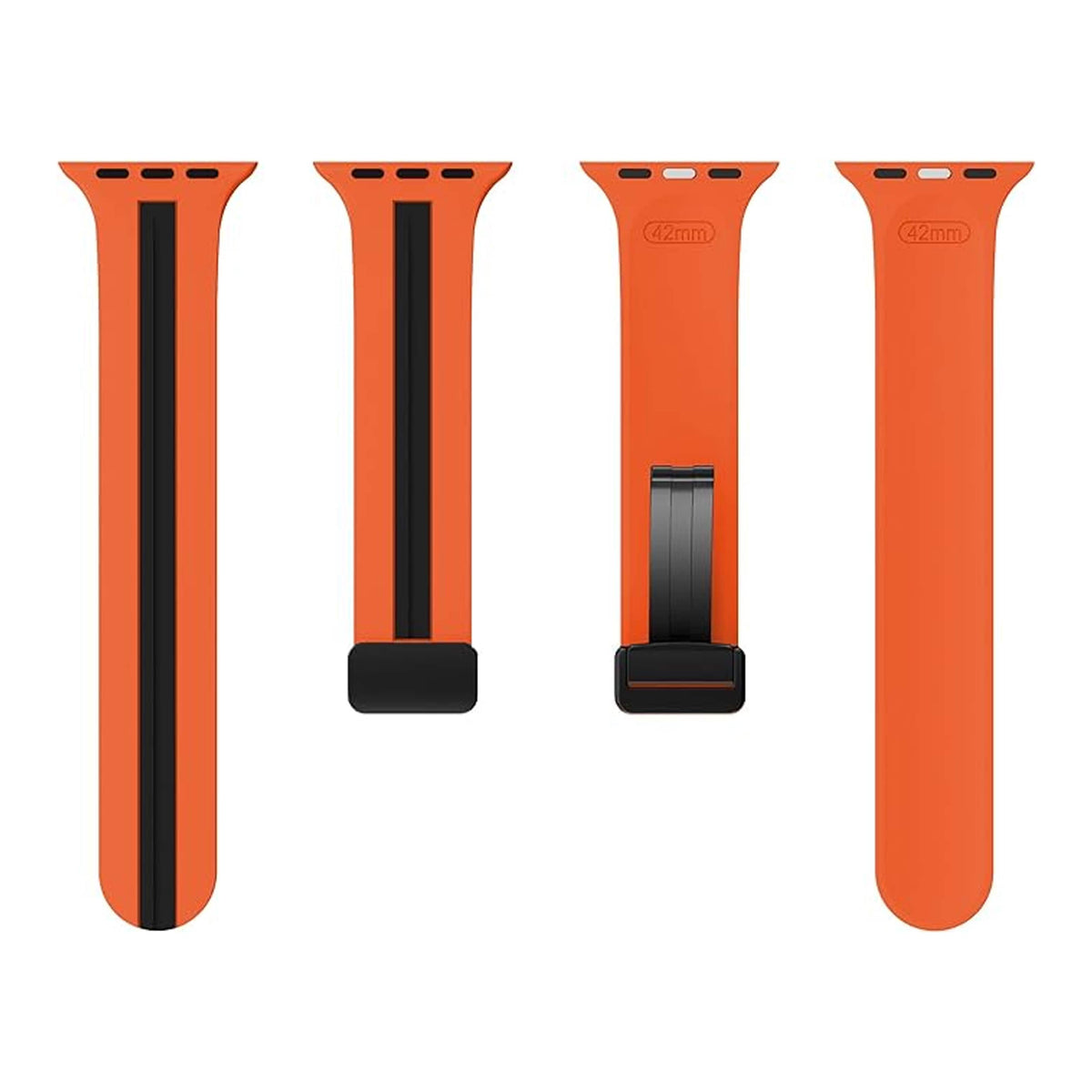 Kingston Sport Orange & Black Watch Strap For Apple