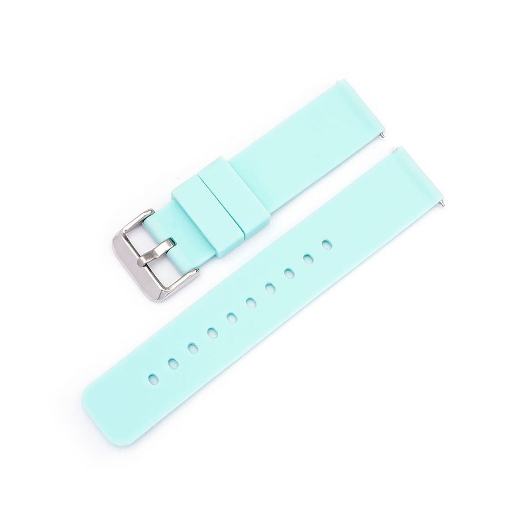 Light Blue Plain Silicone Quick Release Watch Strap